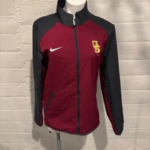 Nike Track Jacket‎ Full Zip Maroon Black Womens Athletic